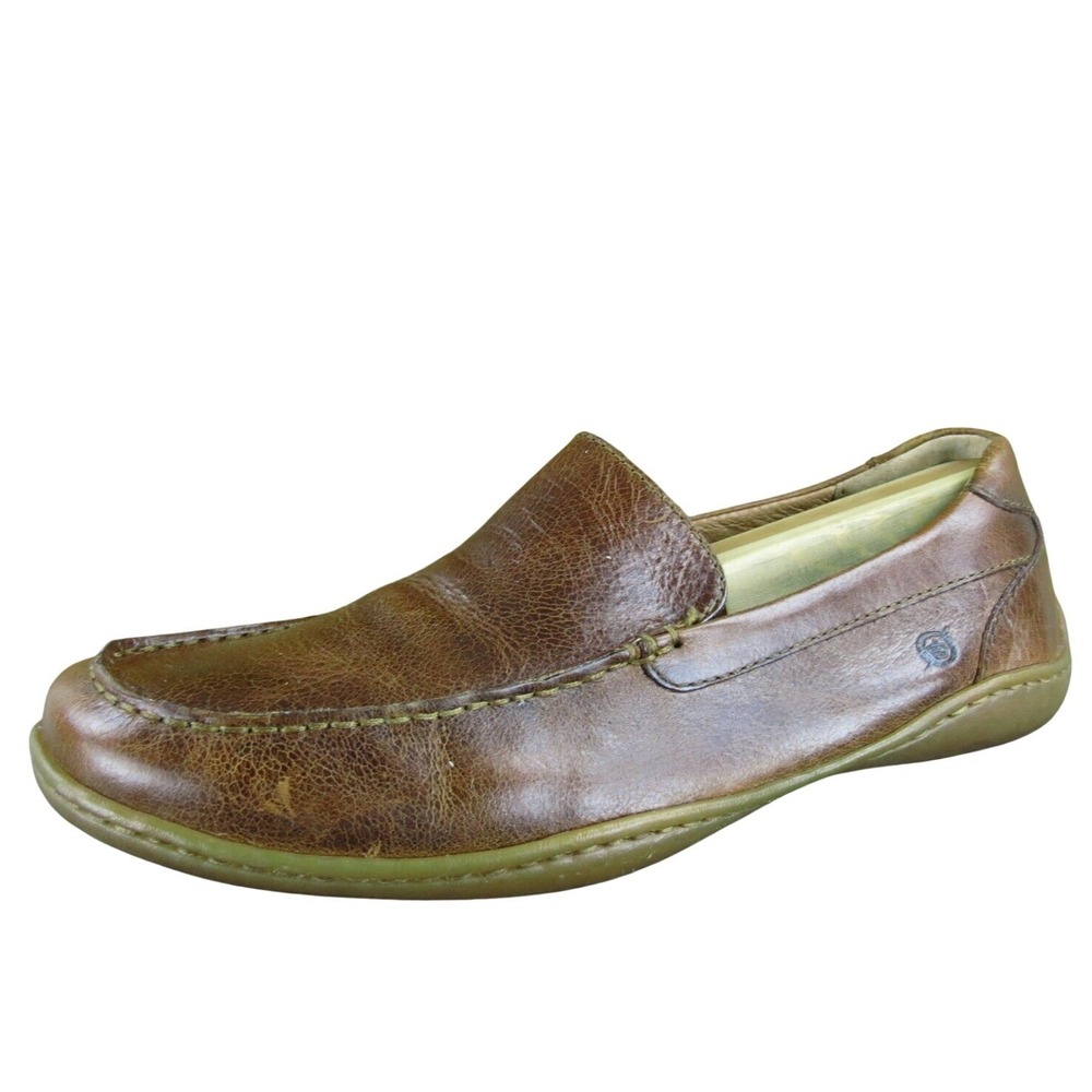 Born‎ Leather Loafers Slip On Casual Comfort Driving Shoes Brown Mens 9.5M